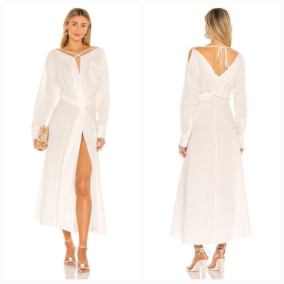 cult gaia Dresses & Skirts - Cult Gaia Willa Linen Dress White Size Small No Tags
